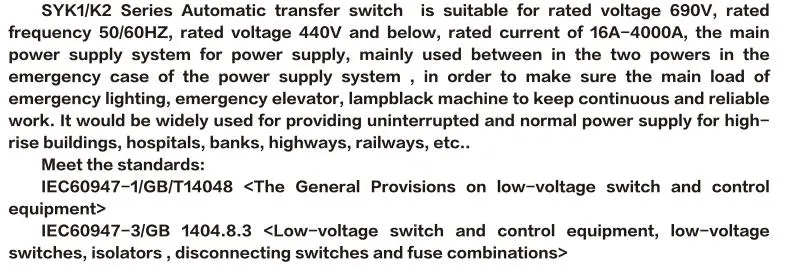 Automatic Transfer Switch for Generator ATS Panel Changeover 63A/100A/125A/160A 3p 4p ABB Socomec Available China Genset Controller Supplier