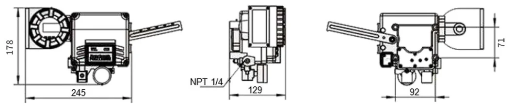 Yt1000 Pneumatic Positioner Smart Positioner Valve Positioner Rotary Type China Factory Double Acting Single Acting